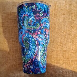 LILLY PULITZER EUC Floral Blue Tumbler